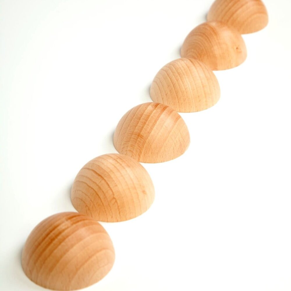 NWT Grapat Wooden Toys Natural Spheres Set of 6
